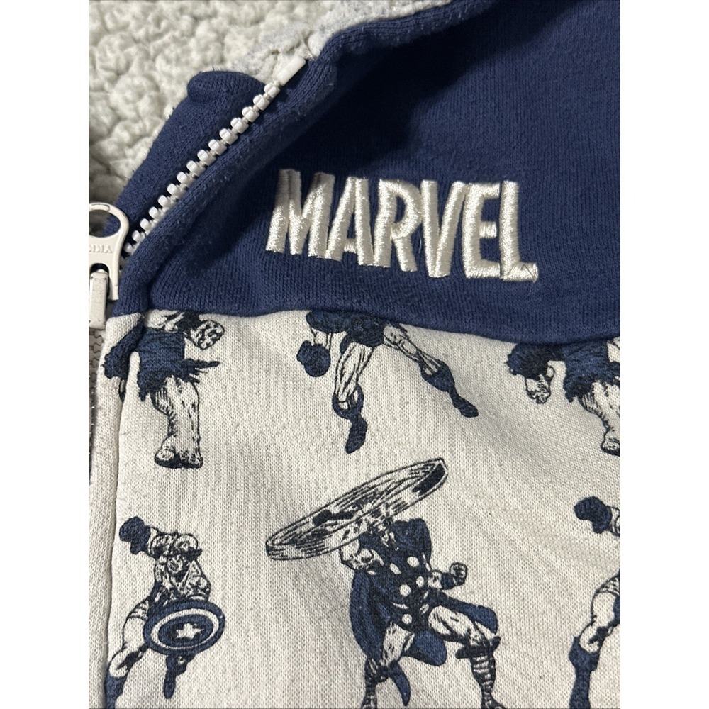 Marvel Kids Jacket Sz 7 - Blue Super Heroes Cozy Fleece Hoodie! Comic Hero's! - Picture 6 of 10